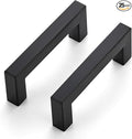 JOY DECOR 25 Pack Cabinet Handles, Black Cabinet Pulls, 3 Inch Kitchen Closet Handles Square Drawer Pulls Stainless Steel Drawer Hardware, 76mm Hole Centers
