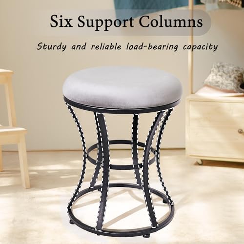Vanity Chair, Small Velvet Vanity Stool & Ottoman Bench for Bathroom, Dorm - Image 6