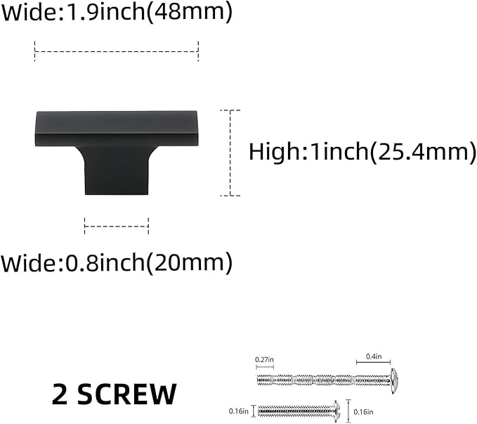 20 Pack Kitchen Cabinet Knobs Matte Black Cabinet Knobs Black Drawer Knobs Solid Kitchen Hardware