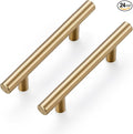 Ravinte 24 Pack 5 Inch Cabinet Pulls Champagne Bronze Stainless Steel Kitchen Drawer Pulls Cabinet Handles 5 InchLength, 3 Inch Hole Center