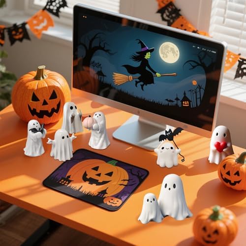 Red Heart Ghost Figurine,Halloween Cute Ghost Statue for Shelf Mantel, - Image 5