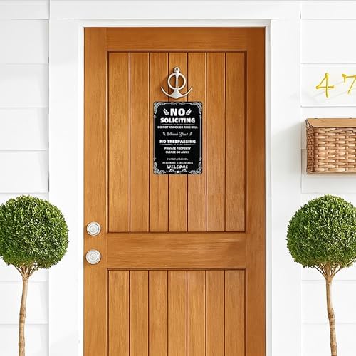 No Soliciting & No Trespassing Chic Metal Signs for Yard - Image 5