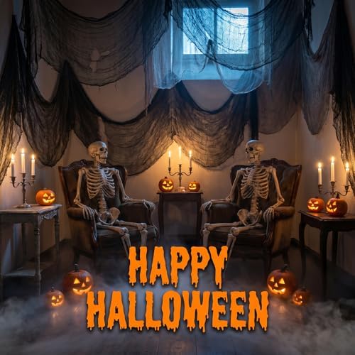 5Pcs Halloween Creepy Cloth Black 30×72inch - Halloween Decorations Clearance - Creepy Spooky Halloween Decorations Outdoor Indoor - Image 6