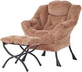 Tiita Modern Large Accent Lounge Chair with Ottoman, Leisure Sofa Armchair with Footrest, Reading Chair for Bedroom, Living Room, Dorm Rooms, Garden and Courtyard by TiitaHome