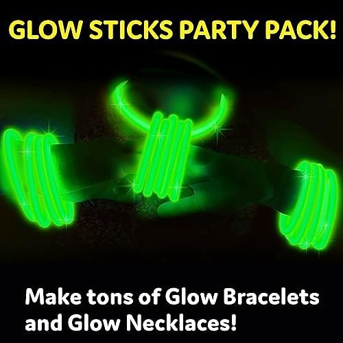 PartySticks Green Glow Sticks - 100pk, 8 Inch Glow in the Dark Light Up Sticks and Connectors for Party Favors, Decorations, Necklaces and Bracelets - Image 4