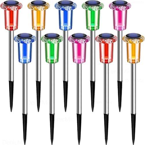 DenicMic Outdoor Solar Lights Waterproof 10 Pack Color LED Christmas Decor - Image 7