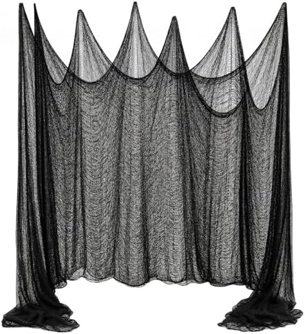 Halloween Creepy Cloth Black 80×400inch - Halloween Decorations Clearance - Creepy Spooky Halloween Decorations Outdoor Indoor by Cyantor