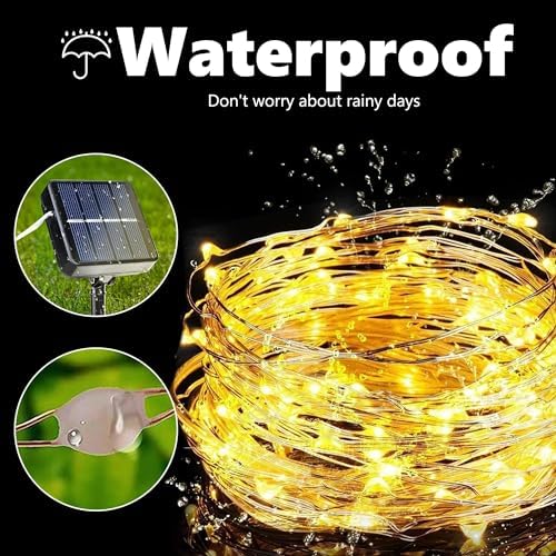 Joomer Solar Fairy Lights, 2-Pack Total 80FT 240LED Lights, Warm White - Image 4