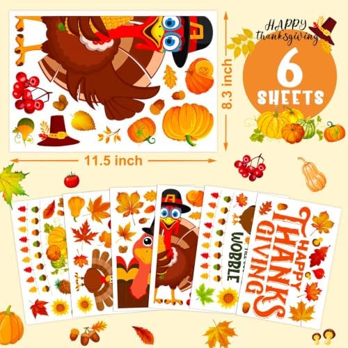 LUDILO Fall Thanksgiving Window Clings Static Window Decal for Fall Décor - Image 6