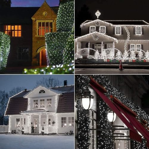 Joomer Solar Fairy Lights, 4Pack Total 104FT 320LED String Lights, White - Image 4