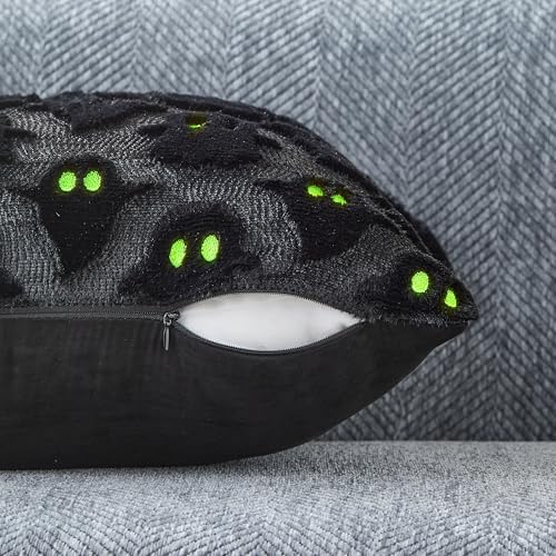 DFXSZ Halloween Pillow Covers 18x18 inch 2Pcs Black Ghost Halloween Decor - Image 2