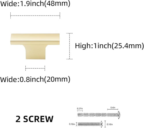 2 Pack Kitchen Cabinet Knobs Brushed Gold Cabinet Knobs Drawer Knobs Solid Kitchen Hardware