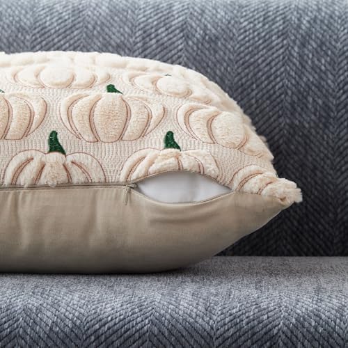 DFXSZ Fall Pillow Covers 18x18 2Pcs Beige Green Rust Pumpkin Fall Decorations - Image 2