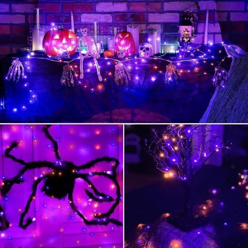 Joomer Orange Purple Halloween Solar String Lights,2 Pack Total 80FT 240LED - Image 6