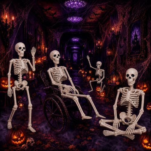 Abakuku 2 Pack 36" Halloween Skeleton Decorations,Human Bones for Halloween Party with Movable Joints,for Haunted Houses, Front Lawn, Graveyard Props - Image 7