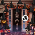 36 PCS Witch Hats, Black Witches Hat Halloween Decorations Ceiling Porch by Helimoto