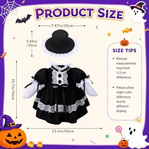 Halloween Porch Goose Outfit Gothic Lolita Lace Doll Dress with Bonnet Hat - Image 4
