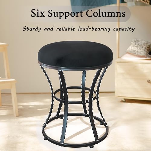 Vanity Chair, Small Velvet Vanity Stool & Ottoman Bench for Bathroom, Dorm - Image 6