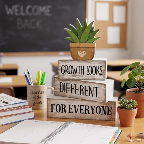 Lineshading 4 Pcs Farmhouse Table Decor, Inspirational Office Shelf Decor - Image 3