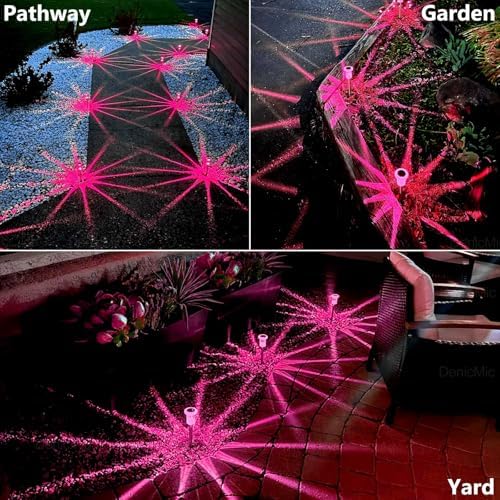DenicMic Solar Outdoor Lights 10 Pack Pink LED Valentines/Mothers Day Decor - Image 5