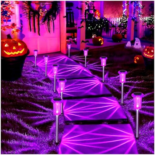 DenicMic Solar Halloween Lights Outdoor Waterproof 10 Pack Halloween Decor by Denicmic