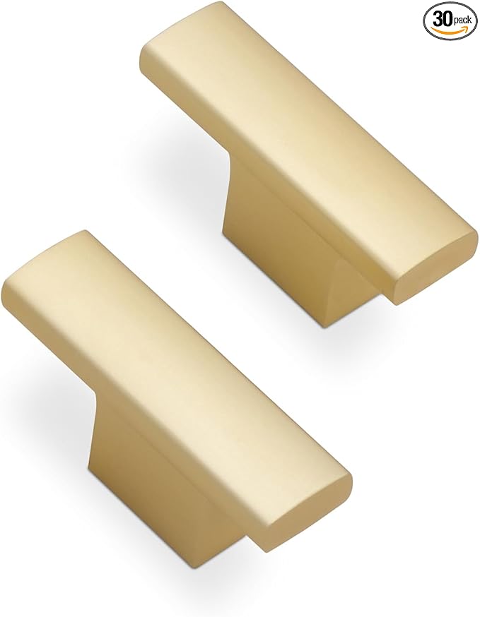 30 Pack Kitchen Cabinet Knobs Brushed Gold Cabinet Knobs Drawer Knobs Solid Kitchen Hardware