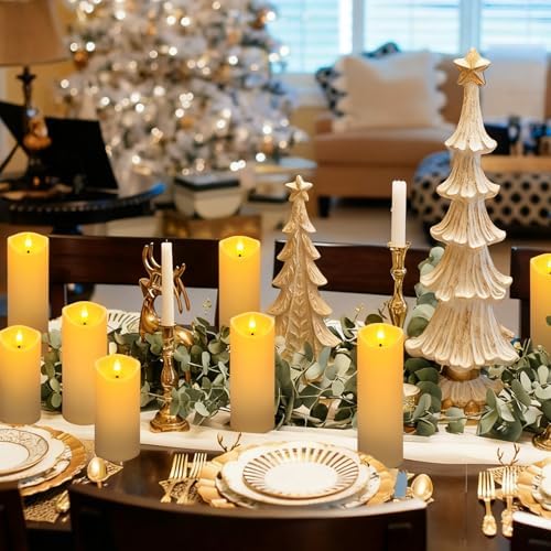 YOROXRG 24 Pack Christmas Decoration Flickering Flameless Candles, Battery Operated Candles,LED Candles for Home Decor,Wedding,Halloween,Birthday,Valentine'sDay (D2.2 xH 5" 6" 7" Ivory) - Image 3