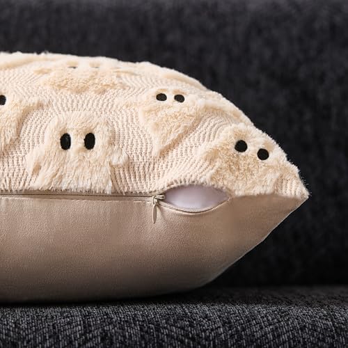 DFXSZ Halloween Pillow Covers 16x16 inch 2Pcs Beige Ghost Halloween Decor - Image 2