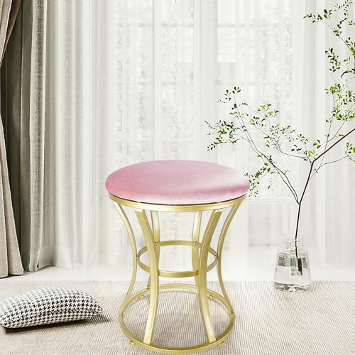 Vanity Chair, Small Velvet Vanity Stool & Ottoman Bench for Bathroom, Dorm - Image 2