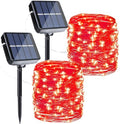 Joomer Solar Fairy Lights, 2-Pack Total 80FT 240LED String Lights, Red by Joomer