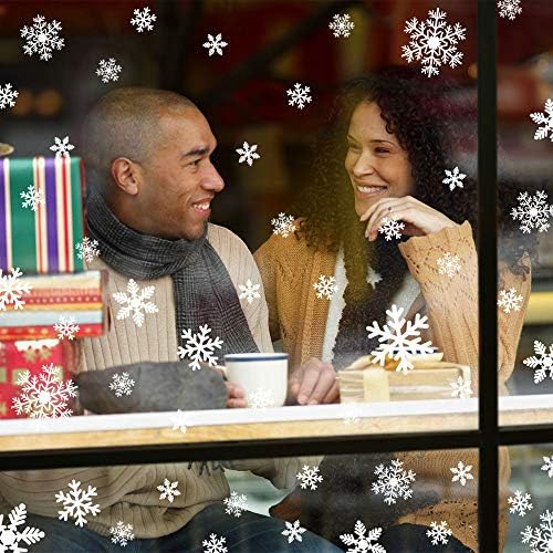 LUDILO 135Pcs Christmas Decorations Window Clings Snowflakes Window Decals - Image 4