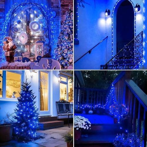 Joomer Solar Fairy Lights, 2-Pack Total 80FT 240LED String Lights, Blue - Image 4