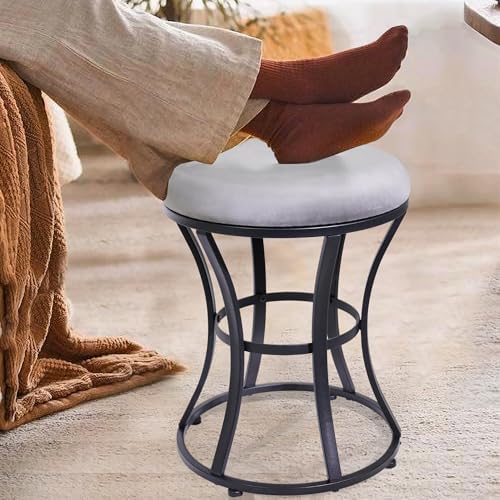 Vanity Chair, Small Velvet Vanity Stool & Ottoman Bench for Bathroom, Dorm - Image 2