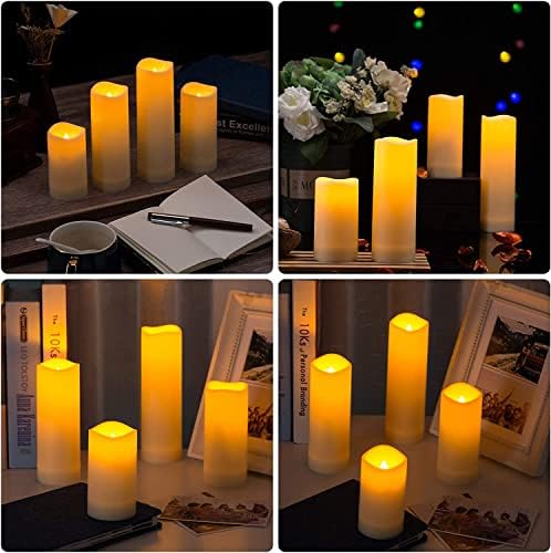 YOROXRG 12 Pack Flameless Candles Battery Operated Waterproof Led Candles (D:2.2" X H:4" 5" 6" 7") Candles with 2 Remotes Contro for Wedding, Party, Birthday - Image 6