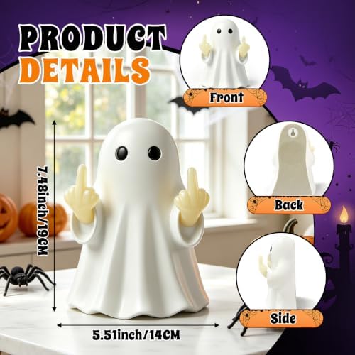Halloween Ghost Figurine Glow Cute Finger Ghost Statue Big - Image 2