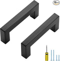 Ravinte 15 Pack Black Cabinet Pulls 3 Inch Square Kitchen Cabinet Handles Matte Black Kitchen Hardware for Drawer Pulls Drawer Handles Come with Screwdriver