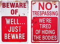 Halloween Decoration Retro Metal Signs 2 Pack for Outdoor Yard by WelcometoCVNDKN