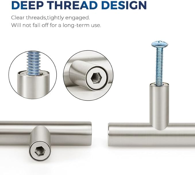 JOY DECOR 5 Pack Cabinet Knobs, Brushed Nickel Cabinet Handles, 2in Kitchen Cabient Knobs, Single Hole Drawer Knobs for Dresser Drawers