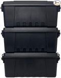 Plano Sportsman's Trunk, Medium 3 Pack, Black, Lockable Storage Box, Medium Storage Bins for Indoor and Outdoor Spaces, Easy to Carry, Secure and Transport, Airline Friendly