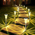 DenicMic 10 Pack Solar Pathway Lights Outdoor Waterproof Warm White LED by Denicmic