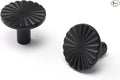 5 Pack Black Cabinet Knobs Matte Black Flat Drawer Pulls Kitchen Cupboard Bathroom Dresser Cabinet Hardware Handles Zinc Alloy