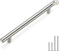 homdiy (5 Pack) Drawer Pulls Brushed Nickel Cabinet Pulls HD201SN Cabinet Hardware Euro Style Drawer Handles 6-1/4in Hole Centers Kitchen Cabinet Handles Cupboard Handles