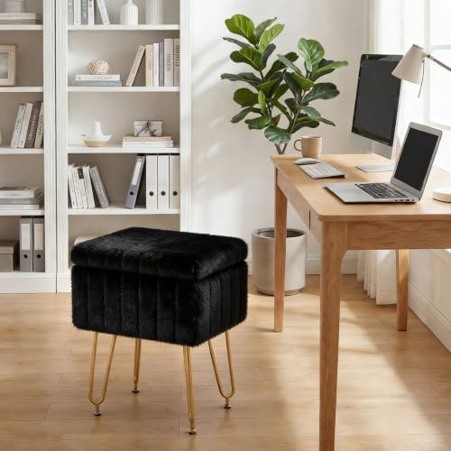 DUMOS Vanity Stool Chair, Ottoman with Storage for Living Room, Bedroom - Image 6