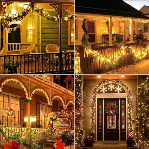 Joomer Solar Fairy Lights, 4Pack Total 104FT 320LED Lights, Warm White - Image 5