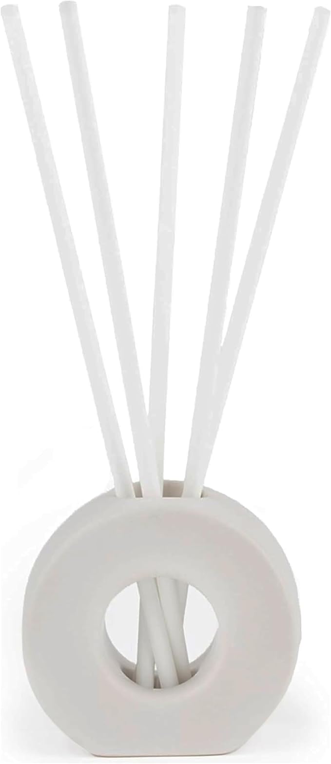 ScentAir Infused Liquidless Reeds | Includes 25 Flameless Reeds and 1 Decorative Vase, White | Essential Oil Aroma Diffuser Sticks | Fresh Spa Scents | Gifting Fragrance | Asian Garden