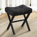 Memobarco 18-Inch Vanity Stool Chair, Black Makeup Stool by MEMOBARCO