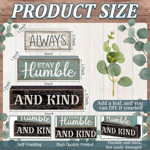 Lineshading 4 Pcs Inspirational Farmhouse Table Decor Wooden Shelves Signs - Image 5