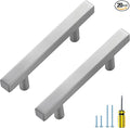 Ravinte 20 Pack Cabinet Handles 3 Inch Brushed Nickel Cabinet Pulls Square Hardware for Kitchen Cabinets - 5 Inch Total Length