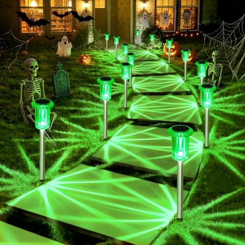 DenicMic Solar Halloween Lights Outdoor Waterproof 10 Pack Halloween Decor by Denicmic