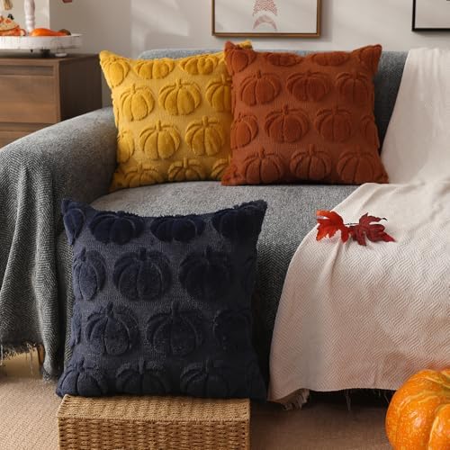 DFXSZ Fall Pillow Covers 24x24 2Pcs Rust Pumpkin Fall Decorations for Home - Image 4